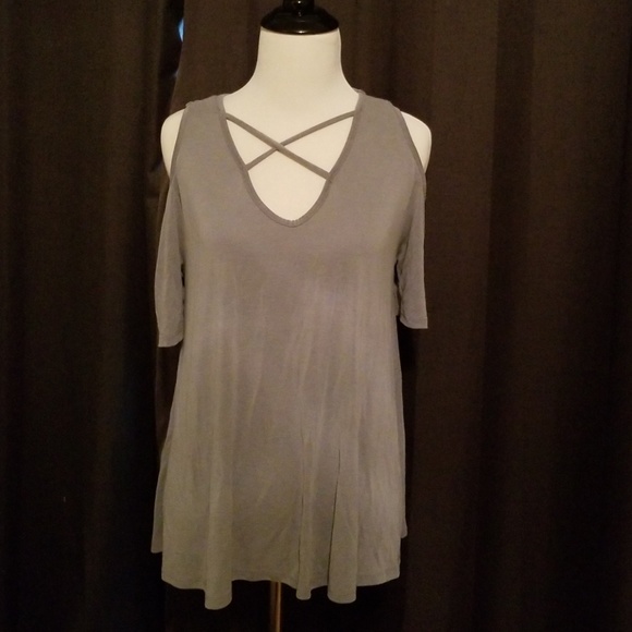 Slate blue cold shoulder size L - Picture 1 of 2